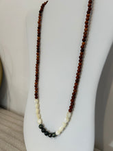 Load image into Gallery viewer, Tahitian Pearl with Mother of Pearl Pikake and Sandalwood Necklace