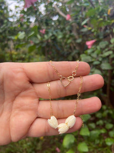 Three hand carved Ivory Pikake necklace