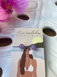 10mm Lavender Jade stud earrings