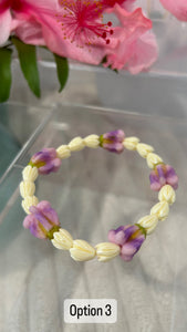Crown Flower and Pikake Stretchy Bracelet