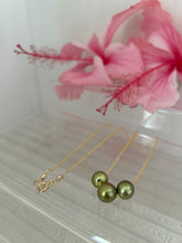 Load image into Gallery viewer, Triple Luxe Pistachio Tahitian Pearl Necklace