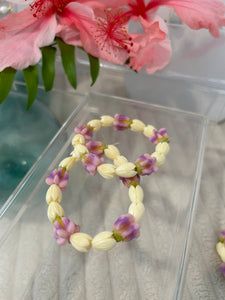 Crown Flower and Pikake Stretchy Bracelet