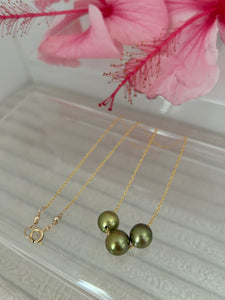 Triple Luxe Pistachio Tahitian Pearl Necklace