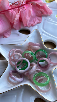 Pink Jade Rings