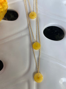 Dainty Yellow Jade Necklace