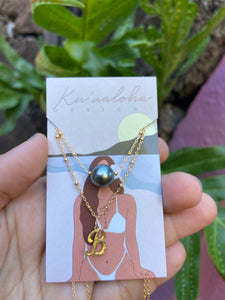 Makenna Necklace with Tahitian pearl