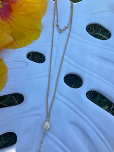 Pikake wrapped lariat necklace