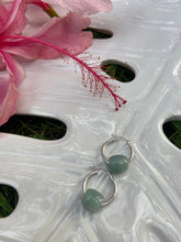 Load image into Gallery viewer, Sterling Silver Hoops with Jade