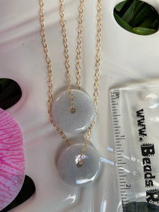 White/gray Torus Jade Necklace