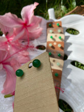 Load image into Gallery viewer, Green Jade Stud Earrings