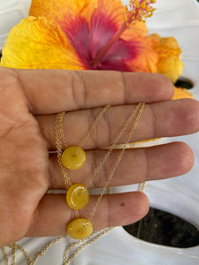 Dainty Yellow Jade Necklace