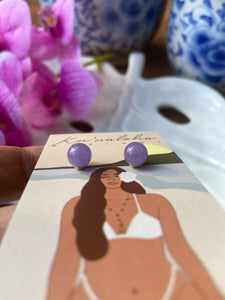 10mm Lavender Jade stud earrings