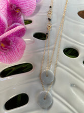 Load image into Gallery viewer, White/gray Torus Jade Necklace