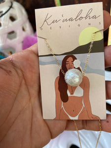 White Edison pearl Mermaid necklace
