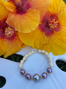 Vintage Pikake with Tahitian and Edison pearls