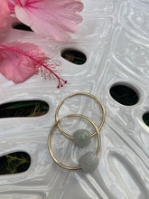Load image into Gallery viewer, Carved Vintage Jade Hoop Earrings