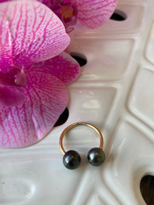 Tahitian pearl cuff ring