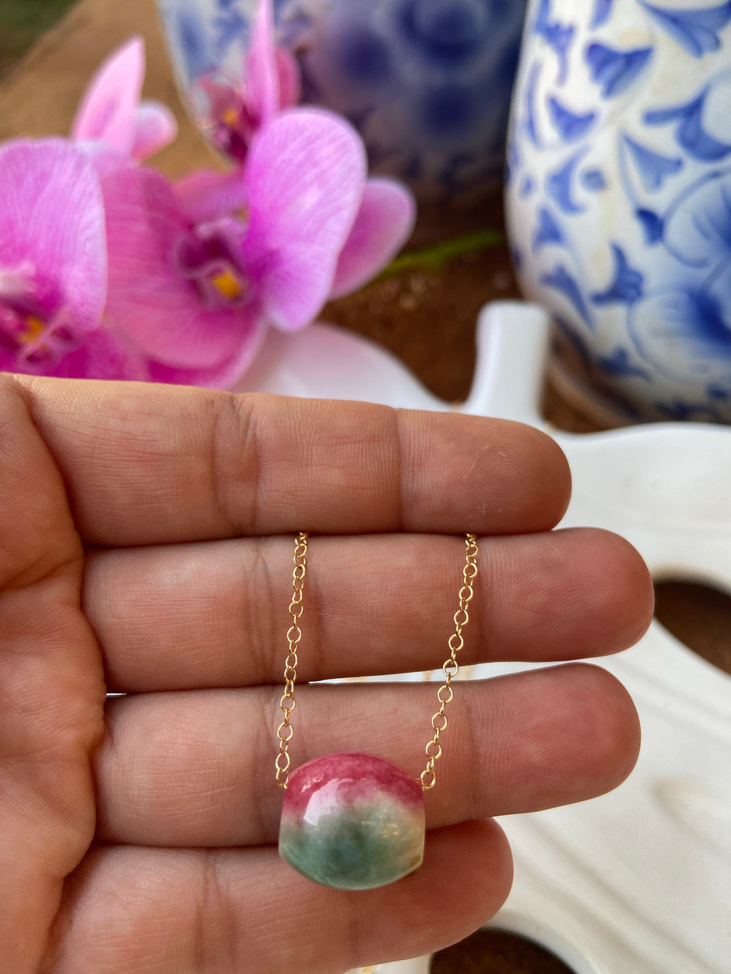 Watermelon Jade necklaces