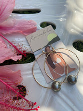 Load image into Gallery viewer, Tahitian pearl hoops earrings